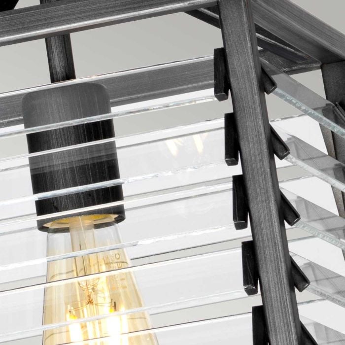 Elstead Lighting Louvre 1 Light Pendant - Painted Gunmetal