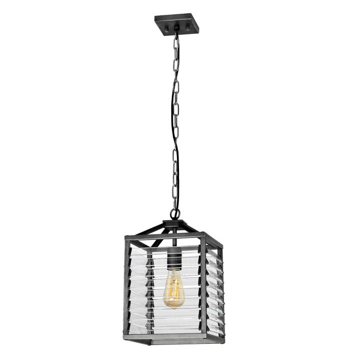 Elstead Lighting Louvre 1 Light Pendant - Painted Gunmetal
