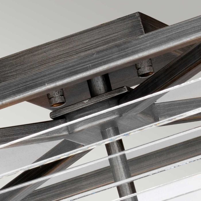 Elstead Lighting Louvre 4 Light Flush - Painted Gunmetal