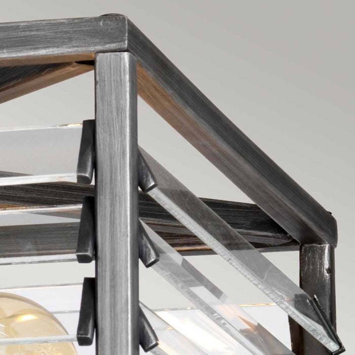 Elstead Lighting Louvre 4 Light Flush - Painted Gunmetal