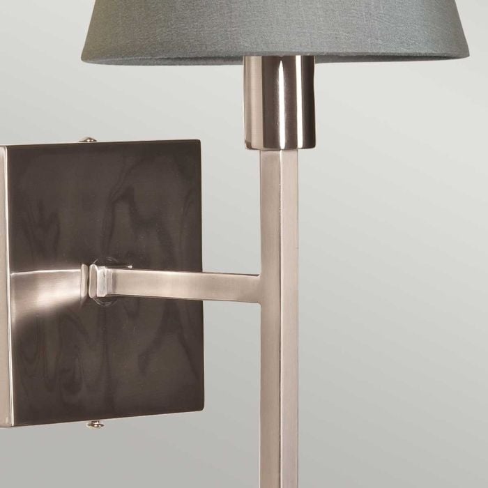 Elstead Lighting Lucerne 1 Light Wall Light - Brushed Nickel Grey Shade