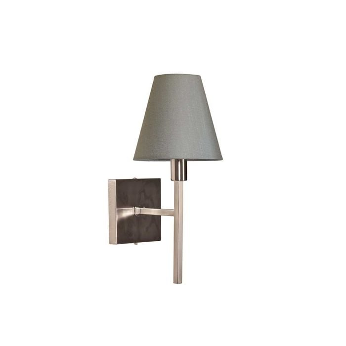 elstead lighting Lucerne 1 Light Wall Light - Brushed Nickel Grey Shade