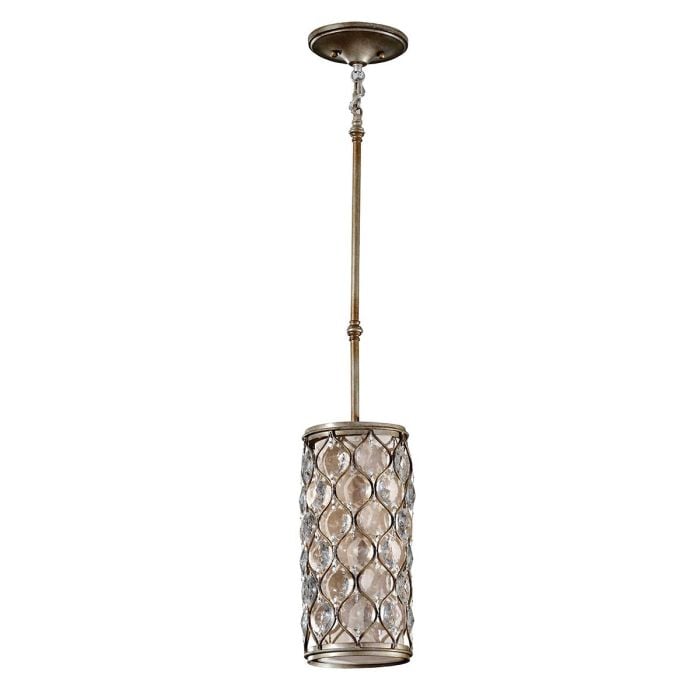 elstead lighting Lucia 1 Light Mini Pendant - Burnished Silver