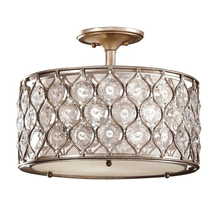 elstead lighting Lucia 1 Light Semi-Flush Light - Burnished Silver