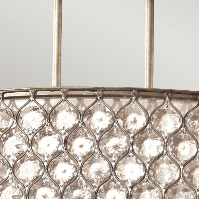 Elstead Lighting Lucia 3 Light Pendant Light - Burnished Silver