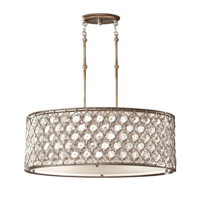 elstead lighting Lucia 3 Light Pendant Light - Burnished Silver