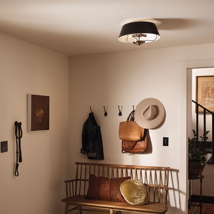 Elstead Lighting Luella 3lt Duo-Mount Pendant - Black & Brass