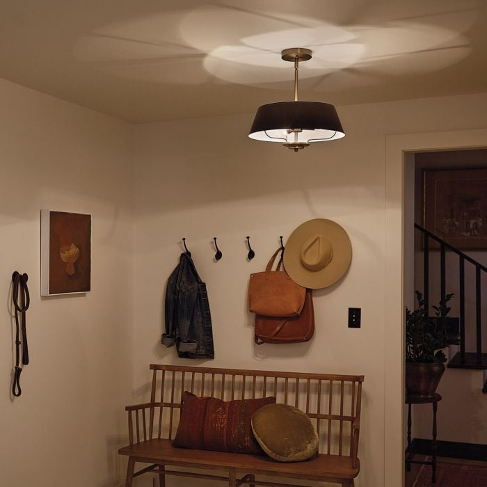 Elstead Lighting Luella 3lt Duo-Mount Pendant - Black & Brass