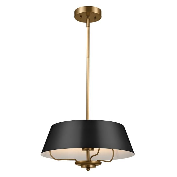 elstead lighting Luella 3lt Duo-Mount Pendant - Black & Brass