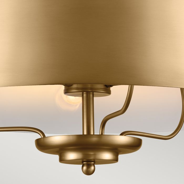 Elstead Lighting Luella 3lt Duo-Mount Pendant - Brushed Natural Brass