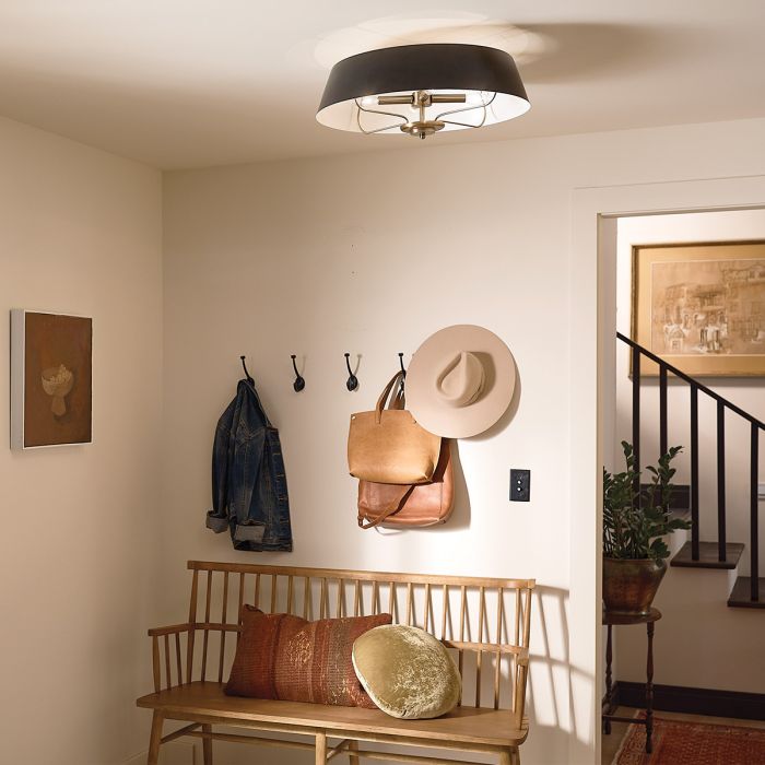 Elstead Lighting Luella 4lt Duo-Mount Pendant - Black & Brass