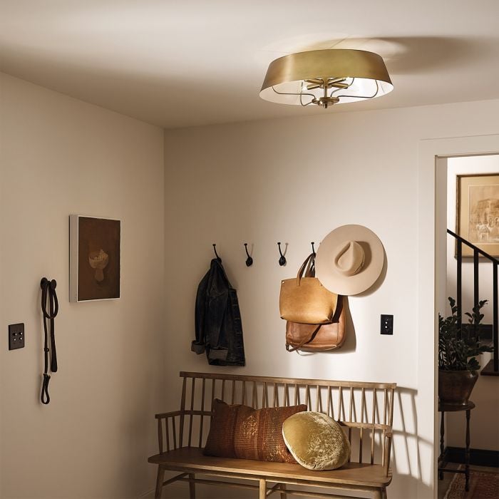 Elstead Lighting Luella 4lt Duo-Mount Pendant - Brushed Natural Brass