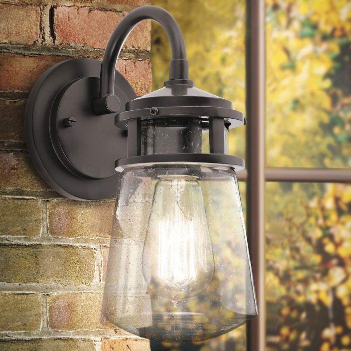 Elstead Lighting Lyndon 1 Light Medium Wall Lantern - Architectural Bronze