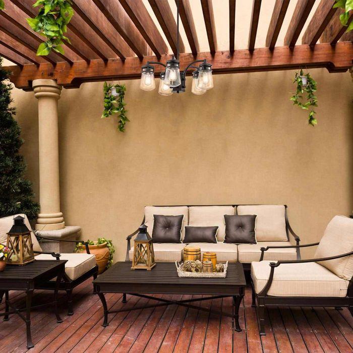Elstead Lighting Lyndon 5 Light Outdoor Chandelier - Architectural Bronze