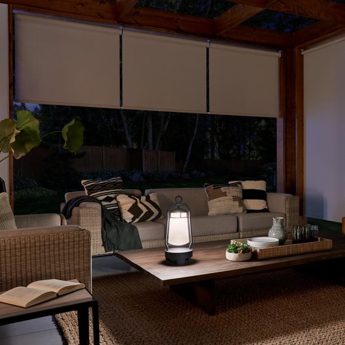 Elstead Lighting Lyndon Portable Bluetooth Speaker Lantern - UK Plug - Textured Black