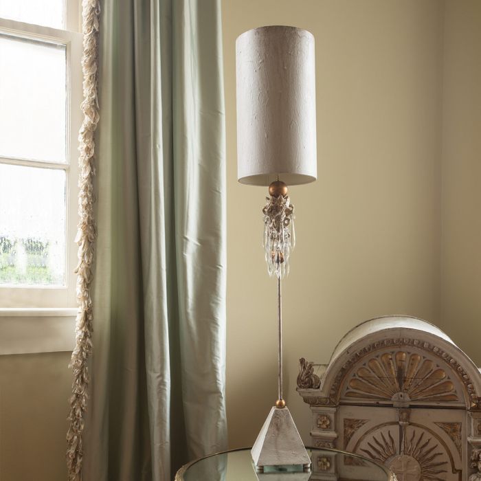 Elstead Lighting Madison 1 Light Table Lamp - Putty Patina Gold Leaf With Putty Patina Shade