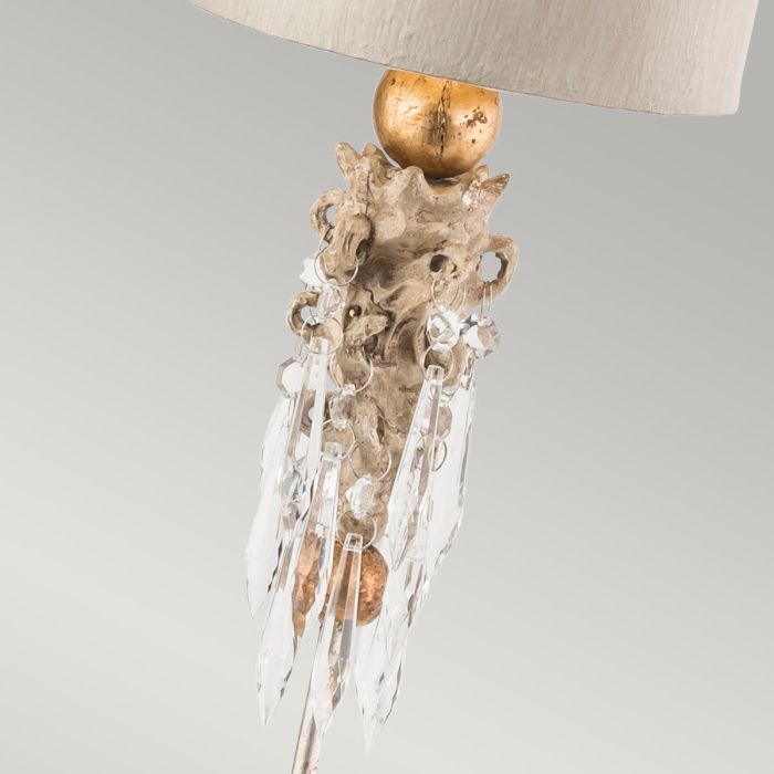 Elstead Lighting Madison 1 Light Table Lamp - Putty Patina Gold Leaf With Putty Patina Shade