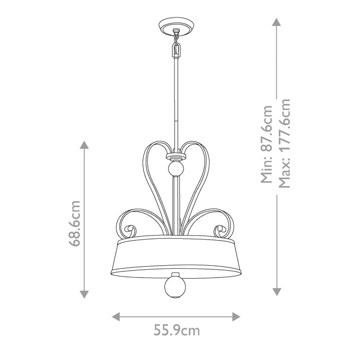 Elstead Lighting Madison Manor 4 Light Pendant - Imperial Silver