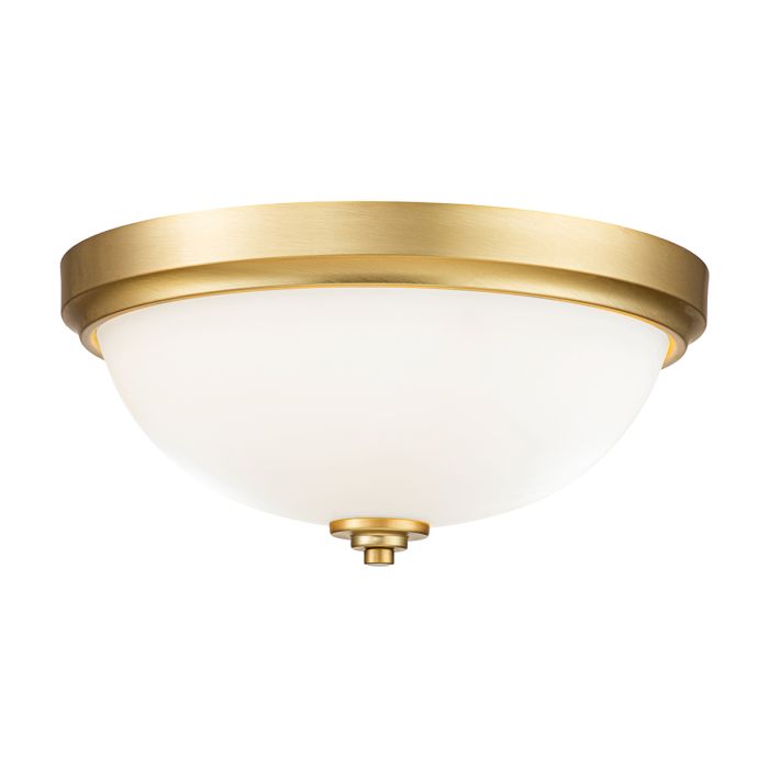 elstead lighting Malibu 2 Light Flush - Brushed Brass