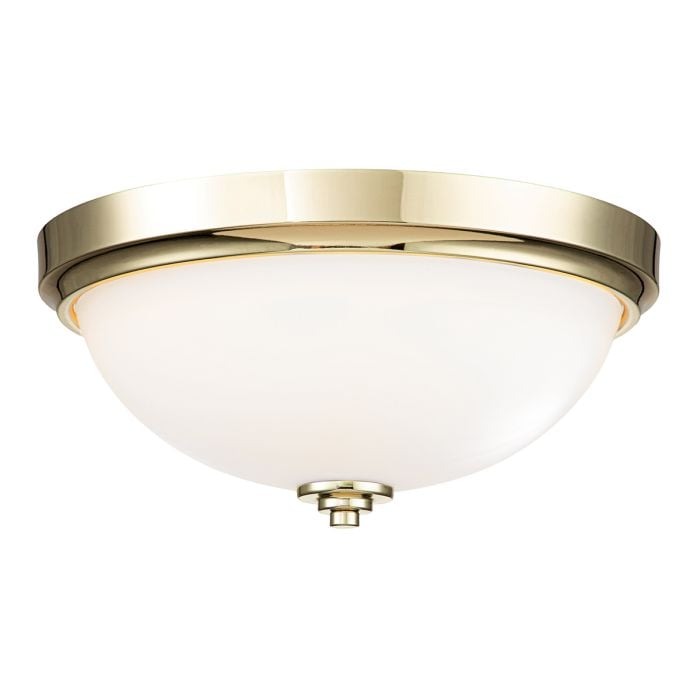 elstead lighting Malibu 2 Light Flush - Polished Brass
