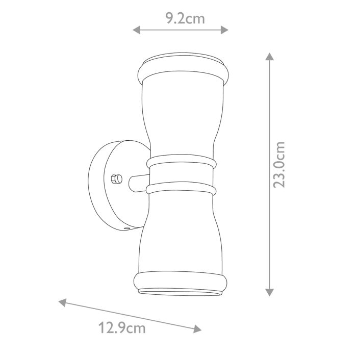 Elstead Lighting Malvern 2 Light Up & Down Lantern - Black