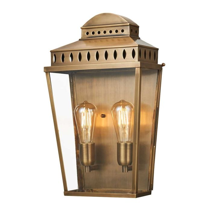 elstead lighting Mansion House 1 Light Large Wall Lantern - Aged Brass