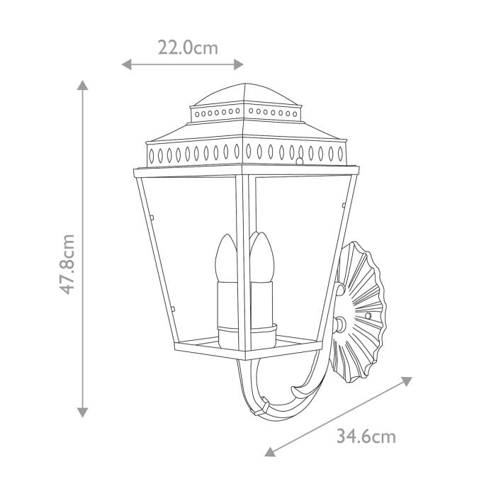 Elstead Lighting Mansion House 3 Light Wall Lantern - Polished Nickel