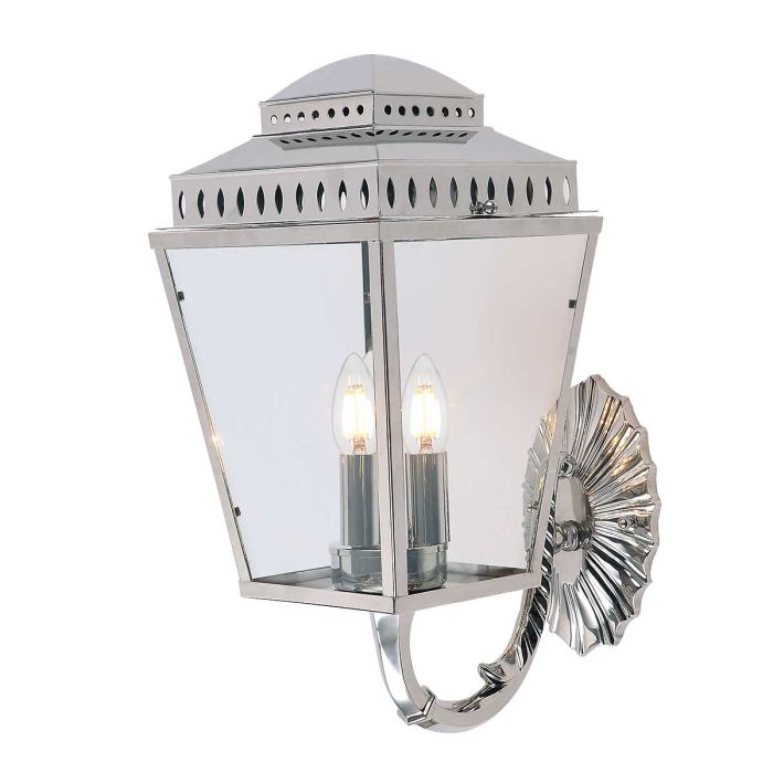 elstead lighting Mansion House 3 Light Wall Lantern - Polished Nickel