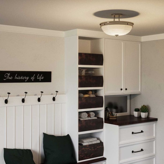 Elstead Lighting Mantle 2 Light Semi-Flush - Imperial Silver