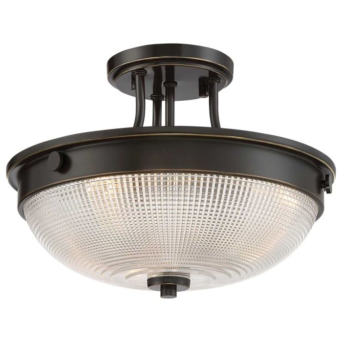 Elstead Lighting Mantle 2 Light Semi-Flush - Palladian Bronze