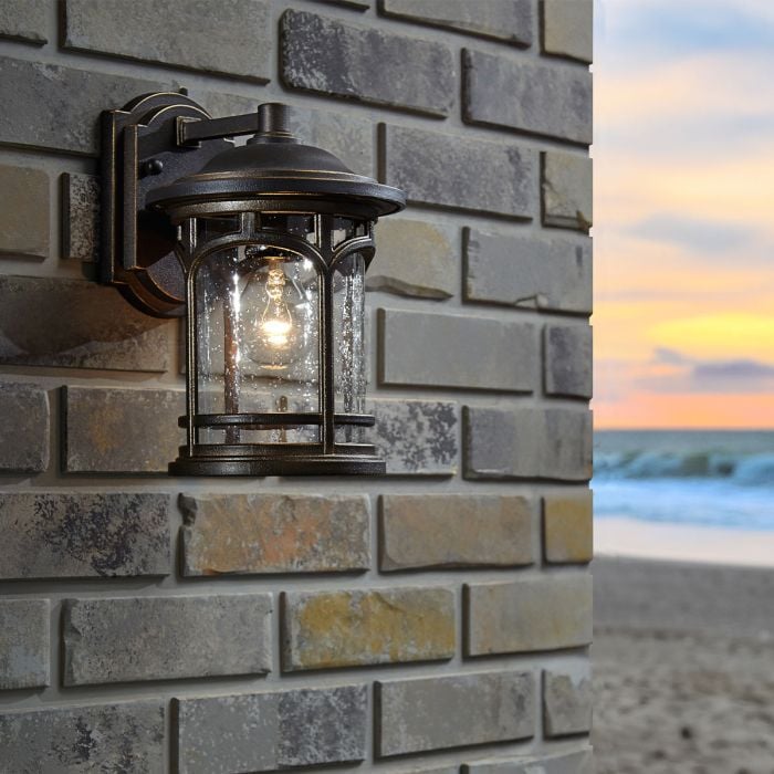 Elstead Lighting Marblehead 1 Light Medium Wall Lantern - Palladian Bronze
