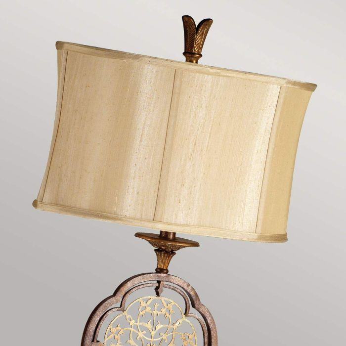 Elstead Lighting Marcella 1 Light Floor Lamp - British Bronze/Oxidized Bronze With Light Gold Shade