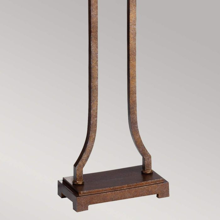 Elstead Lighting Marcella 1 Light Floor Lamp - British Bronze/Oxidized Bronze With Light Gold Shade