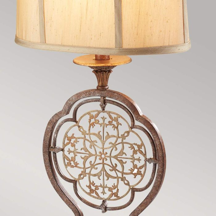 Elstead Lighting Marcella 1 Light Table Lamp - British Bronze/Oxidized Bronze With Light Gold Shade
