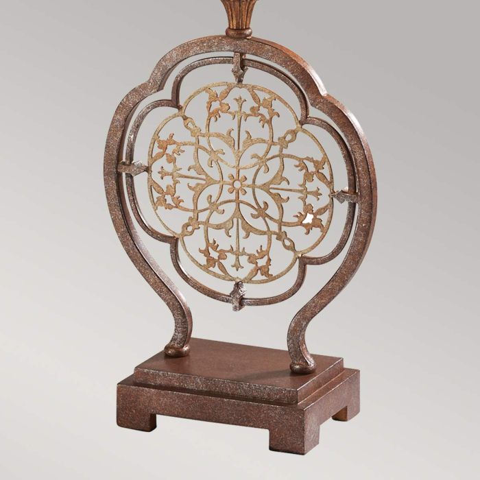 Elstead Lighting Marcella 1 Light Table Lamp - British Bronze/Oxidized Bronze With Light Gold Shade