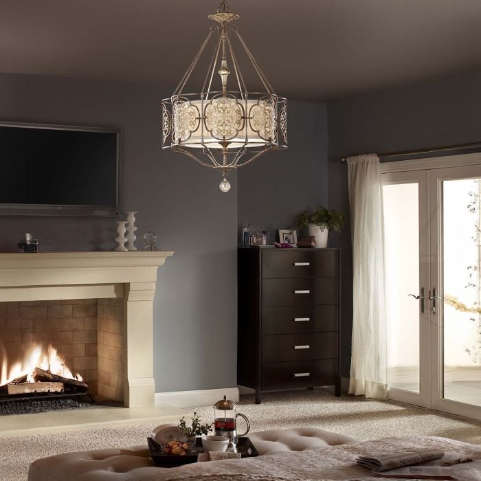Elstead Lighting Marcella 3 Light Pendant Light - British Bronze/Oxidized Bronze