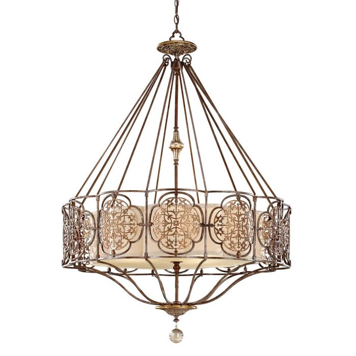 elstead lighting Marcella 4 Light Chandelier - British Bronze/Oxidized Bronze