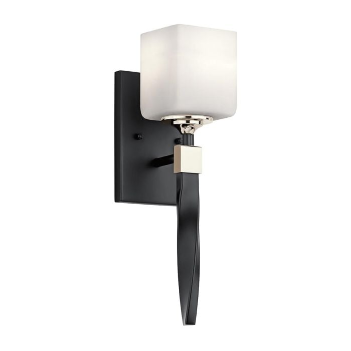 elstead lighting Marette 1 Light Wall Light - Black and Nickel