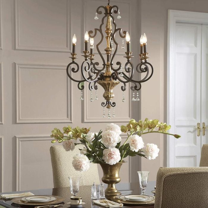 Elstead Lighting Marquette 6 Light Chandelier - Heirloom