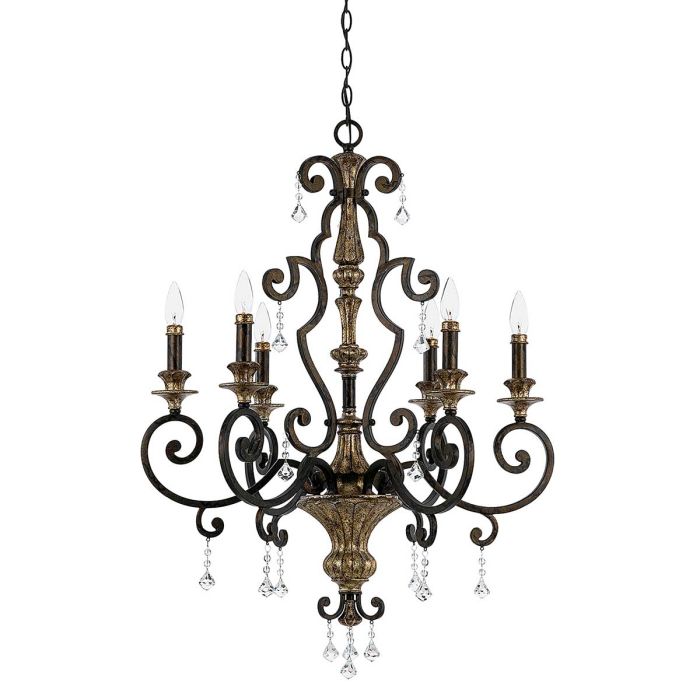 elstead lighting Marquette 6 Light Chandelier - Heirloom