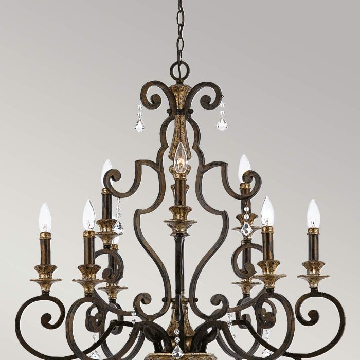 Elstead Lighting Marquette 9 Light Chandelier - Heirloom