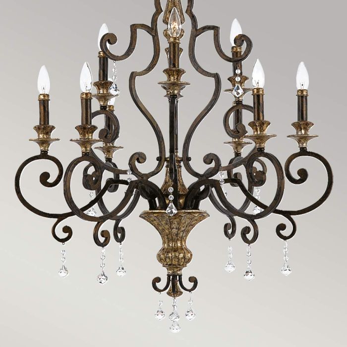 Elstead Lighting Marquette 9 Light Chandelier - Heirloom