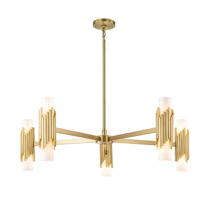 elstead lighting Marvele 10 lt Chandelier - Aged Brass