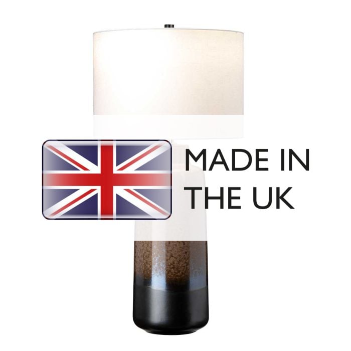 Elstead Lighting Maryland 1 Light Table Lamp - Light Brown & Matt Graphite With White Shade