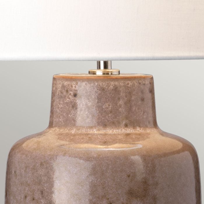 Elstead Lighting Maryland 1 Light Table Lamp - Light Brown & Matt Graphite With White Shade