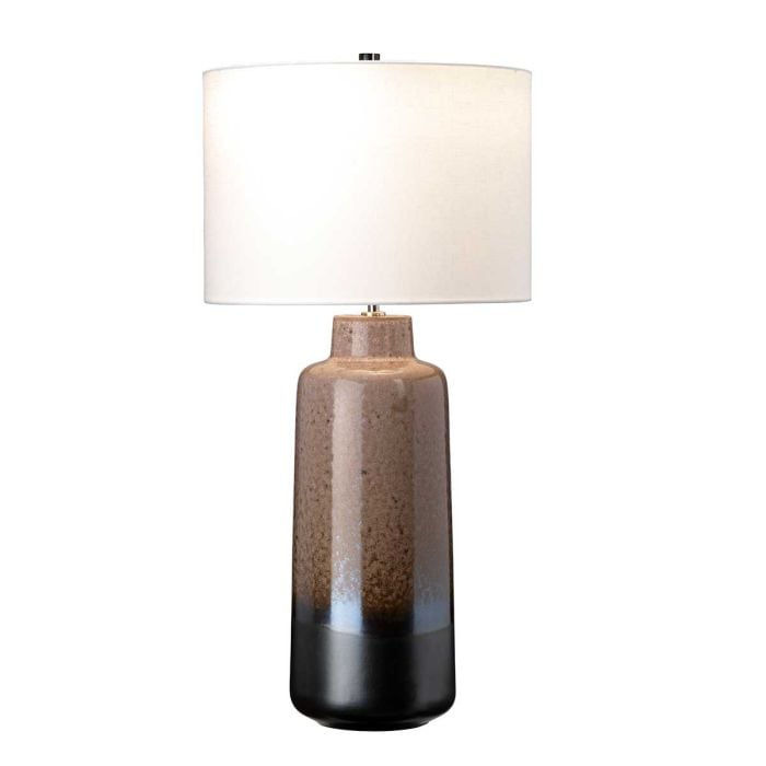 elstead lighting Maryland 1 Light Table Lamp - Light Brown & Matt Graphite with White Shade
