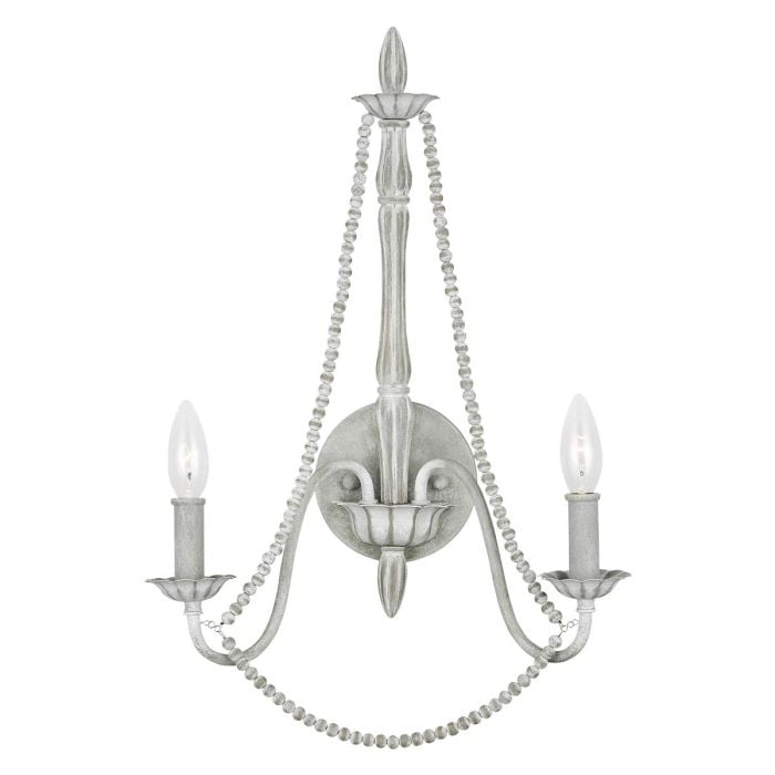 elstead lighting Maryville 2 Light Wall Light - Washed Grey