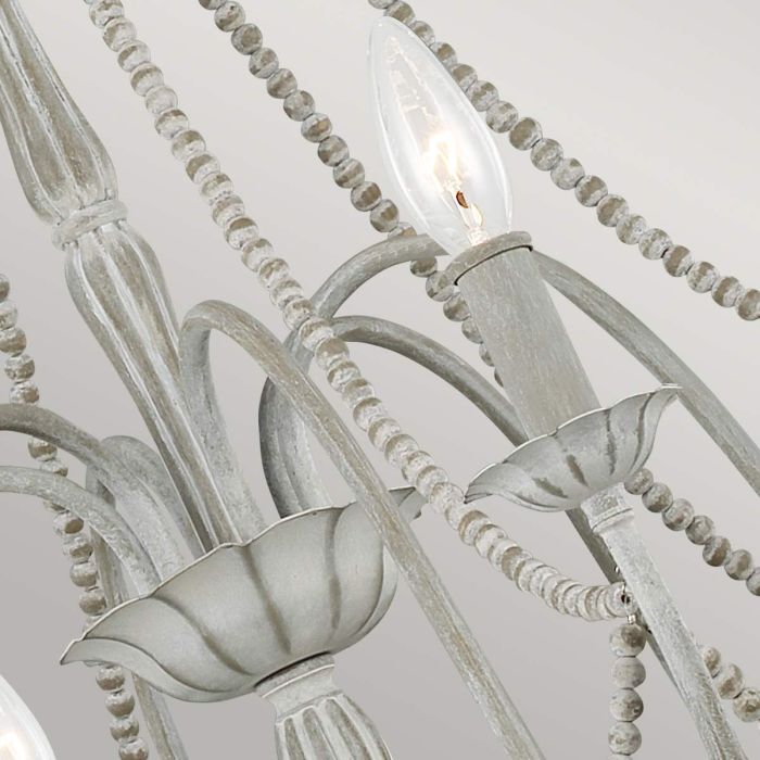 Elstead Lighting Maryville 6 Light Chandelier - Washed Grey
