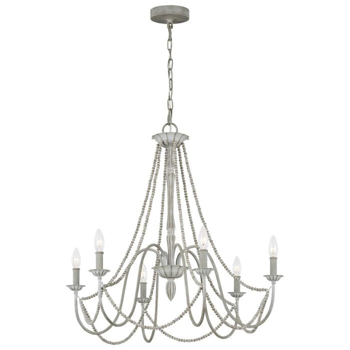 elstead lighting Maryville 6 Light Chandelier - Washed Grey