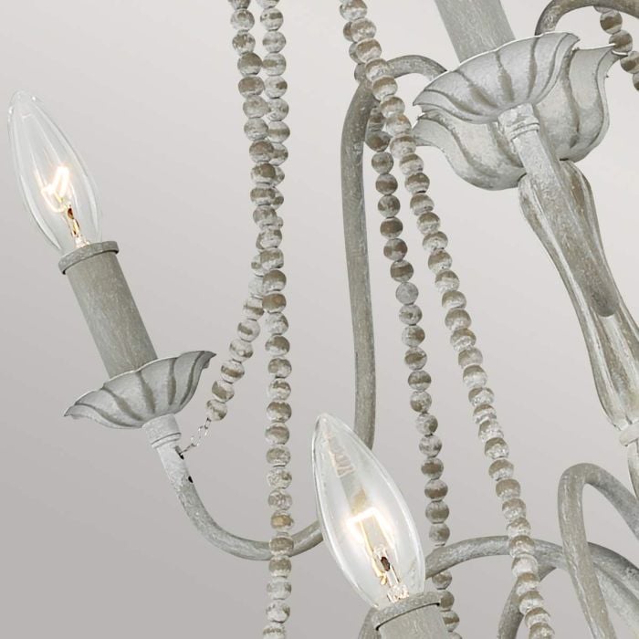Elstead Lighting Maryville 9 Light Chandelier - Washed Grey